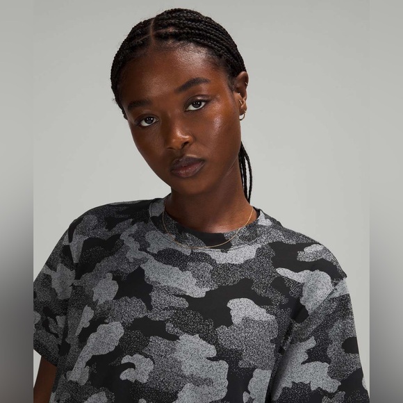 Lululemon All Yours Short Sleeve Training Tee, Heritage speckle camo jacquard. - Picture 5 of 7